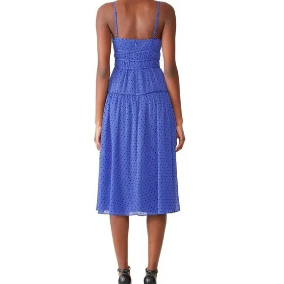 La Maison Talulah Sorrento Midi Dress Women's XS Blue Polka Dot Retro Look X - Picture 3 of 16